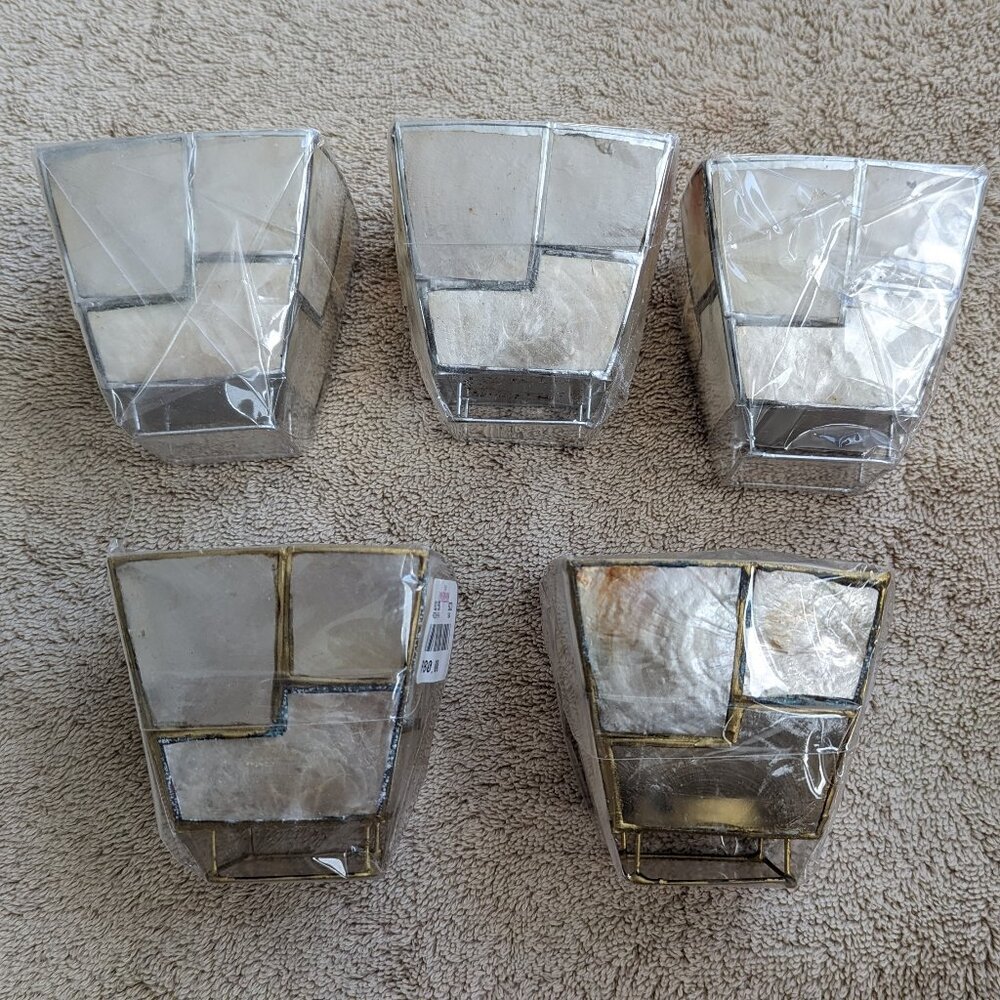 5 Vintage shell candle holders (still in original wrapping)